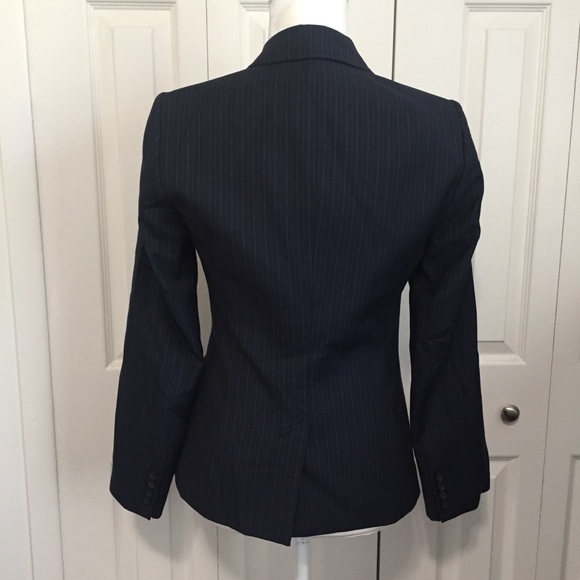 J. Crew Navy Pinstripe Blazer Size 2 - Picture 2 of 8